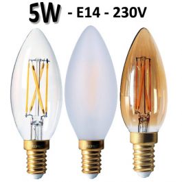 Ampoule flamme lisse 15W E14 230V - Lampe claire à incandescence